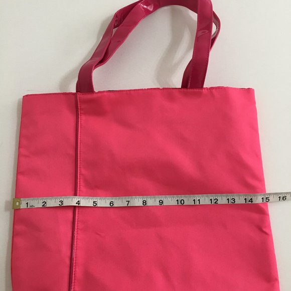 LANCOME NEW Pink Tote/Shoulder Bag Canvas Rectangular Shape Fully Lined - Picture 9 of 14